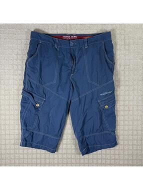 Point Zero Dry Edition Cargo Shorts Size 36 Blue Utility Y2K